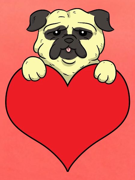 Pug Heart Mops herz