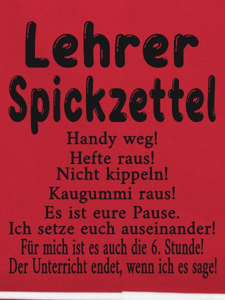 Lehrer Spickzettel