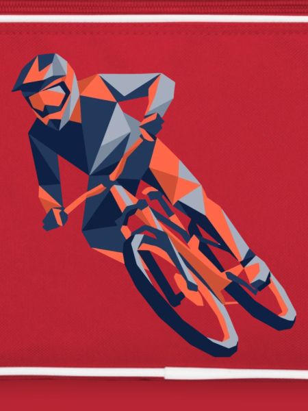 eometrische Origami-Mountainbiker-Polygonkunst