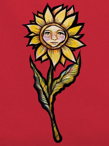 Sonnenblumengesicht-Blütenkunst