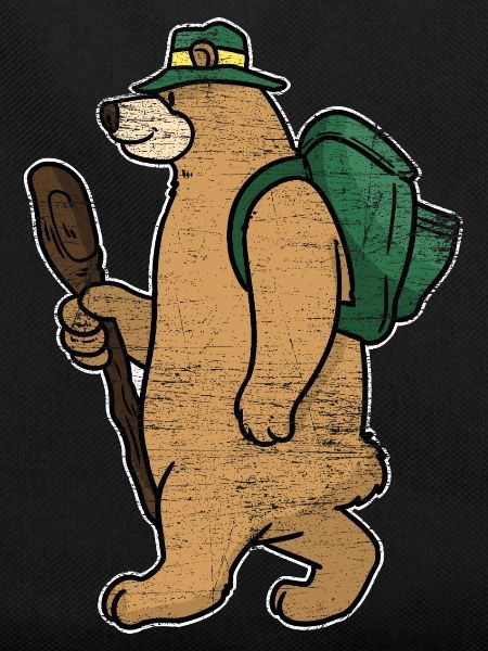 Abenteuerlustiger Backpacker Bär