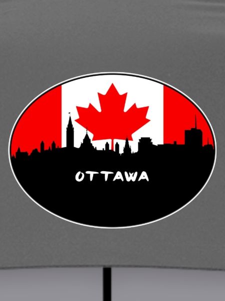 Ottawa-Kanada-Flaggen-Skyline-Schattenbild-Reise