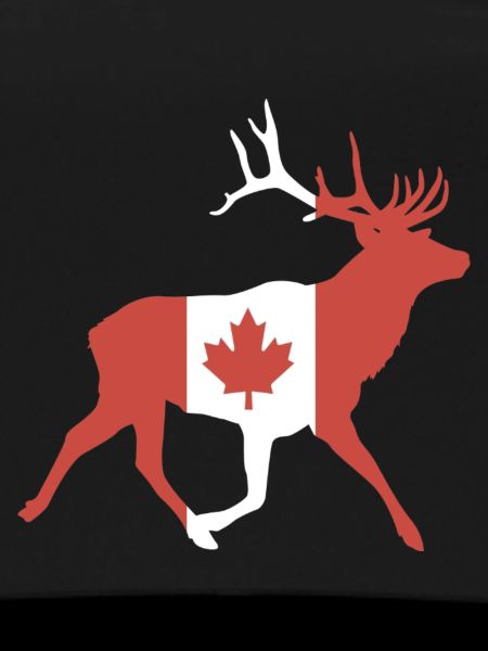 Deer with Canadian flag