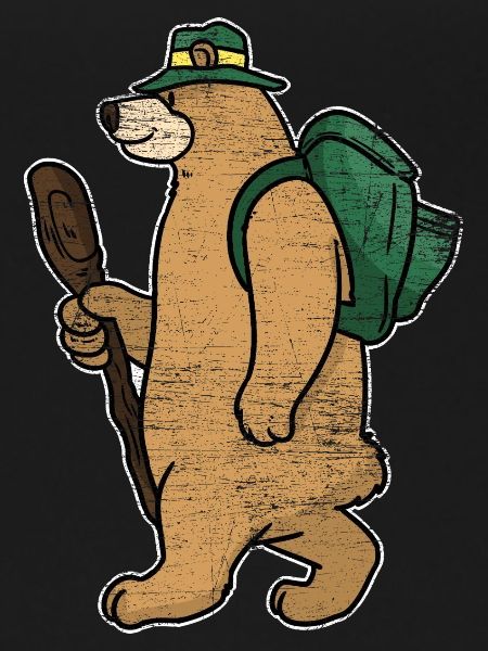 Abenteuerlustiger Backpacker Bär