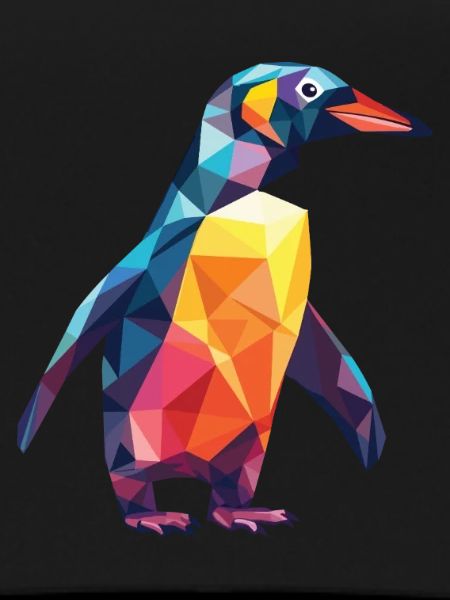 Pinguin Bunte Aquarell-Tierillustration