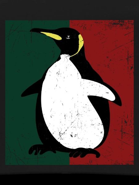 Waghalsiger Pinguin Wellenreiter
