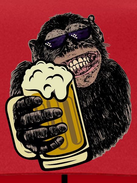 Affe mit Bier Biertrinkershirt Geschenk