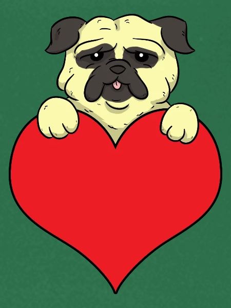 Pug Heart Mops herz