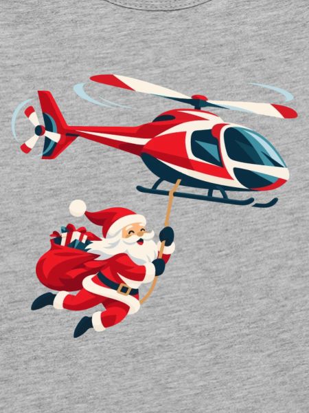 Weihnachtsmann am Hubschrauber 