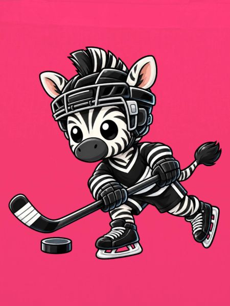 Cooles Zebra Eishockey Spieler Cartoon