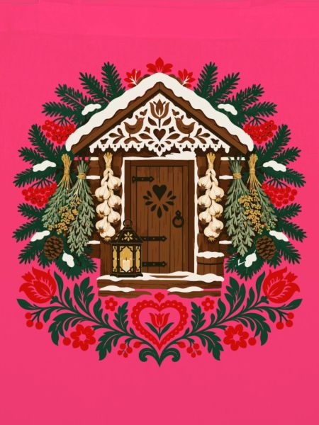 Polnisches Volks-Weihnachtshütten-Winterdesign