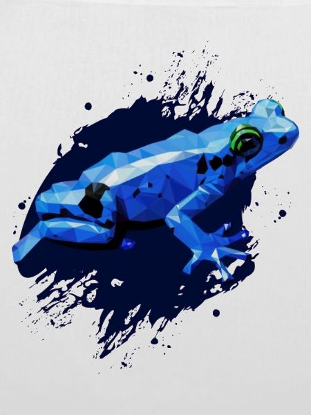 Pfeilgiftfrosch, Zeichnung Polygon, blauer Frosch