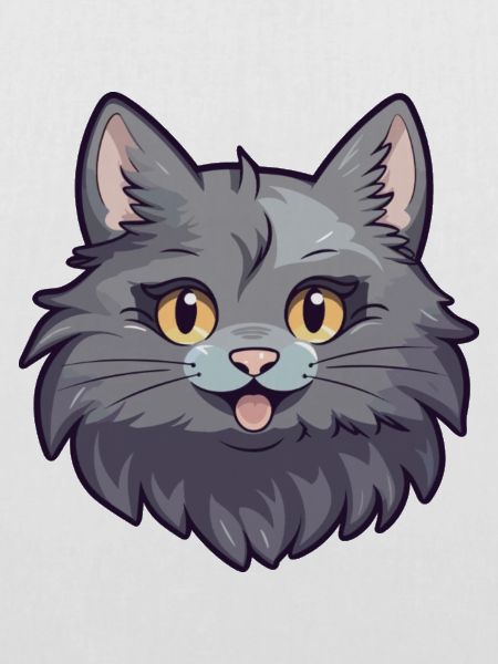 Nebelung Katze Karikatur Aquarell Illustration
