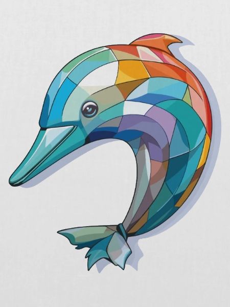 Delphin Bunte Aquarell-Tierillustration