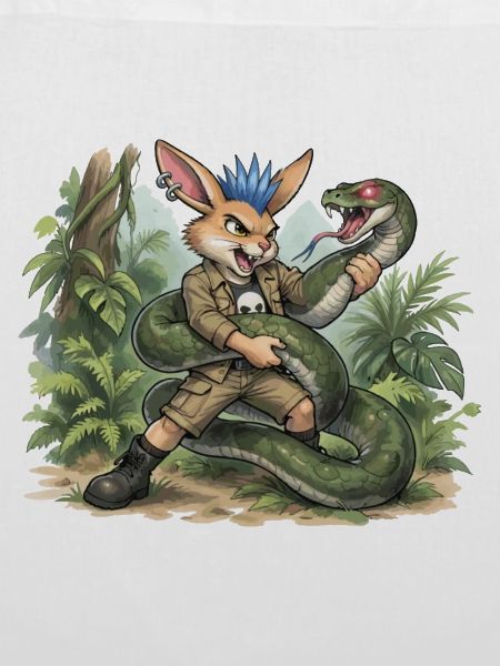 Bunny Punk Junglejäger Hase mit Dämonschlange