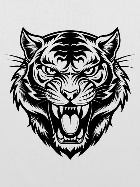 Wütender Tiger knurrt