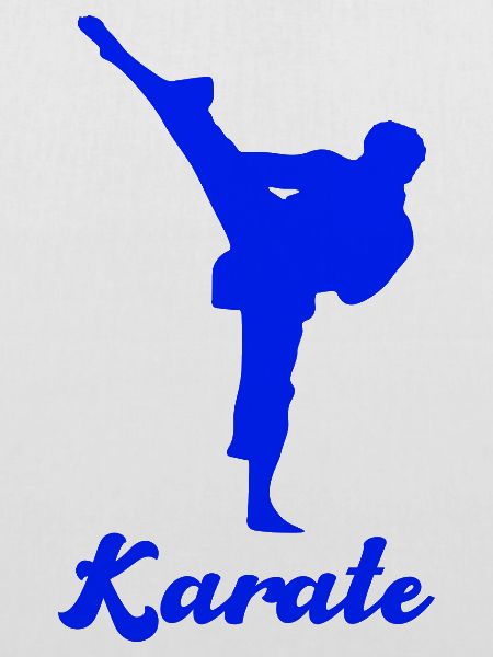 Karate Silhouette Blau