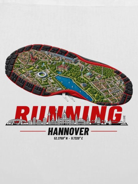 Running Hannover Laufschuh Stadtkarte - hell