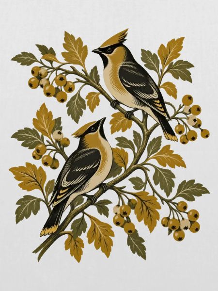 Herbstliche Zweigsänger Illustration