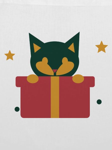 Neugierige Katze im Weihnachtsgeschenk