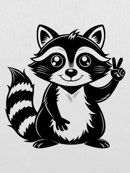 Peace-Sign-Waschbär