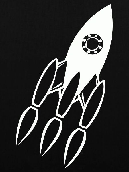 Minimalistische Rakete Feuer-Design