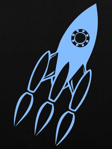 Blau Raketen Silhouette