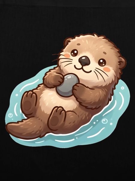 Süßer Otter mit Stein