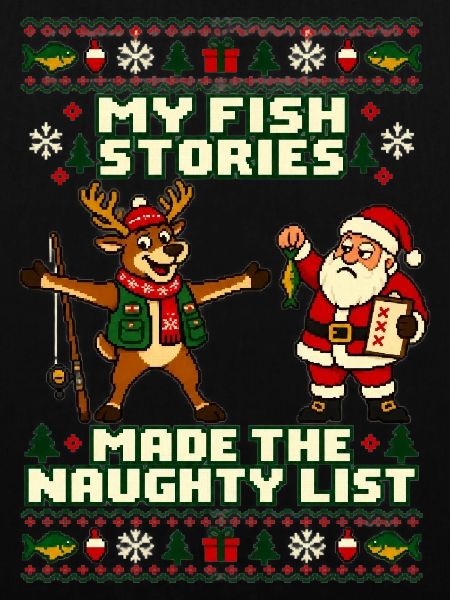 Weihnachten Angler Rentier Humor