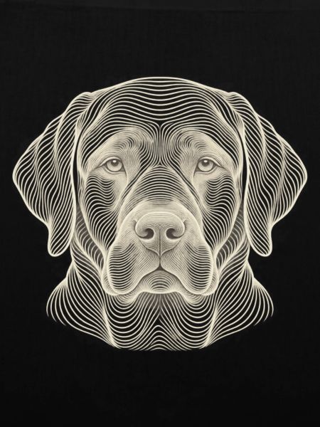 Hundekopf – Optische Konturkunst