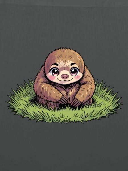 Fluffiger Faultier im Gras