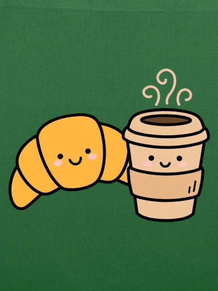 Kawaii Croissant Kaffee-Duo