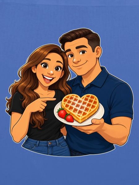 Herzförmiges Waffel-Liebesdate