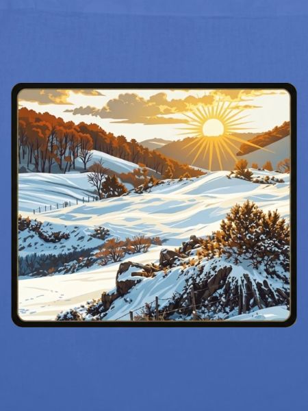 Wintersonnenaufgang in den Bergen