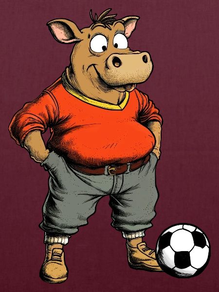 Kuh im Fußballtrikot