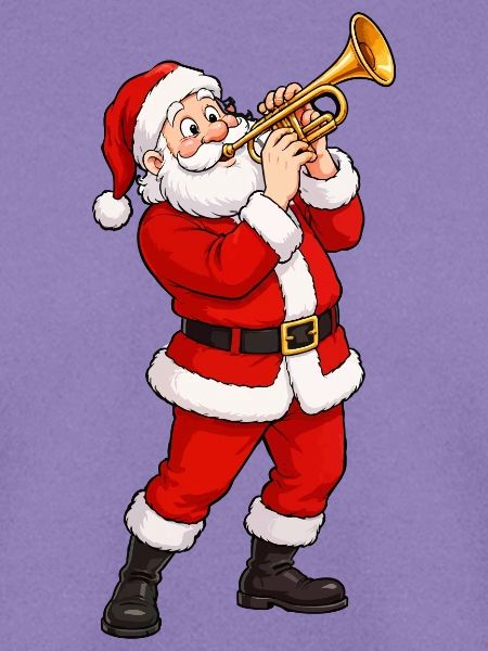 Santa Trompete im Weihnachtsglanz