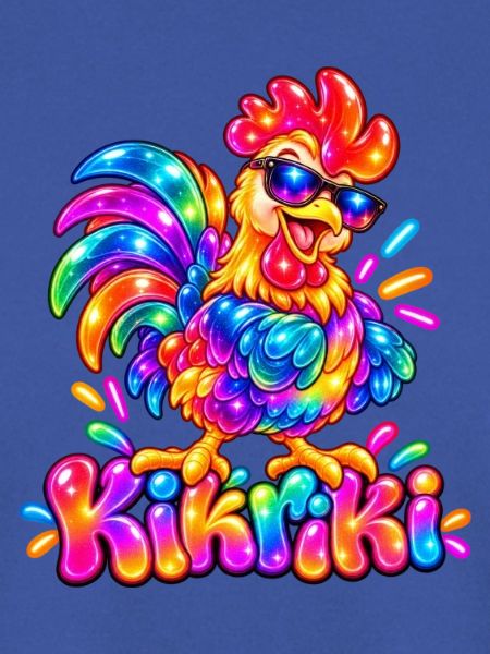 Buntes Huhn mit Sonnenbrille