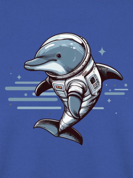 Delfin im Raumanzug – Blau