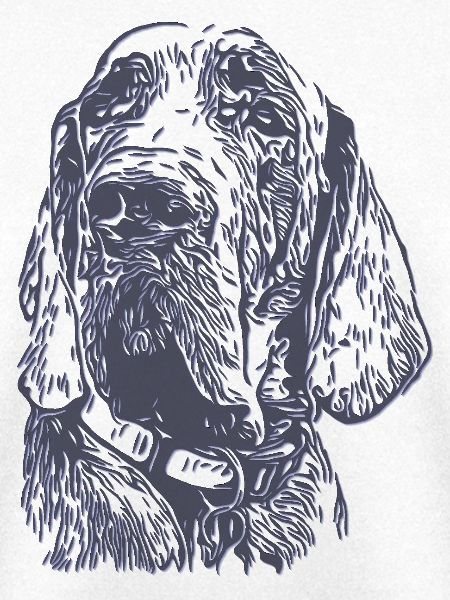 Hundekuscheln in Linienkunst