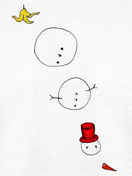Schneemann ausgerutscht
