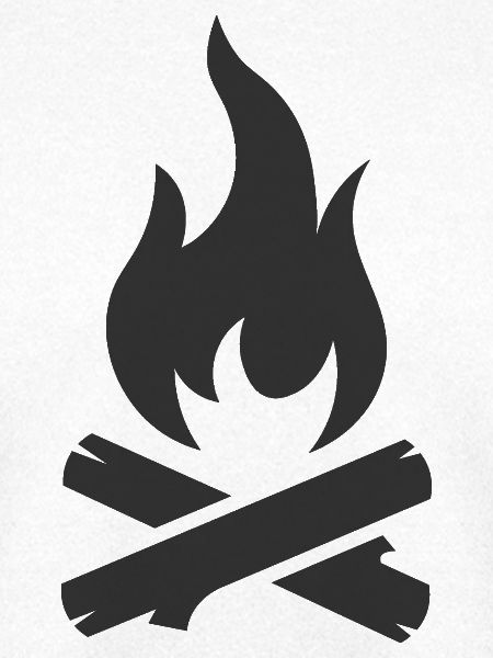 Lagerfeuer-Logo-Symbol