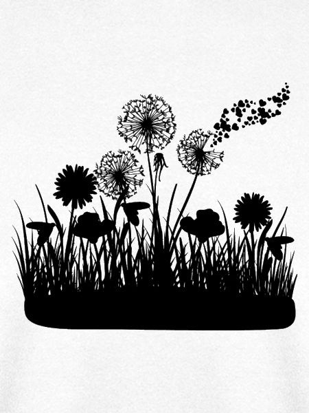 Schmetterlingdesign Pusteblumen Wiese Herzen