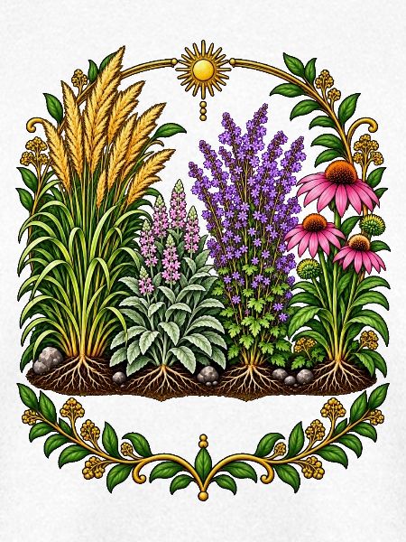 Pflanzenkranz im Sonnenkreis