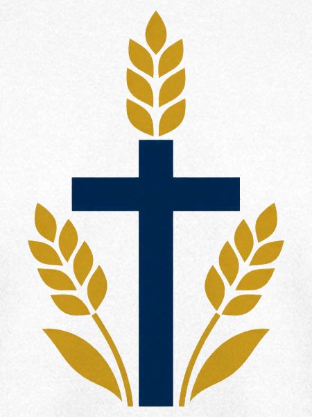 Weizenkreuz mit goldenen Blättern