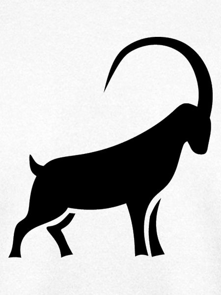 Steinbock -Silhouette mit kräftigen Linien