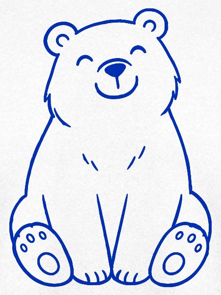 Blauer Bär Linienbild