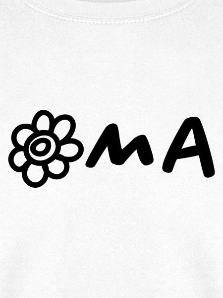 Oma mit Blume – Schwarz