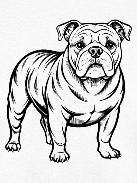 Bulldog-Hund-Stand
