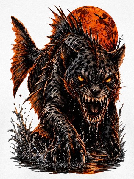 panther-piranha-hybrid-halloween-horror-bigcrea