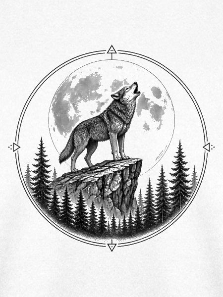 Wolf im Dunkelwald Emblem